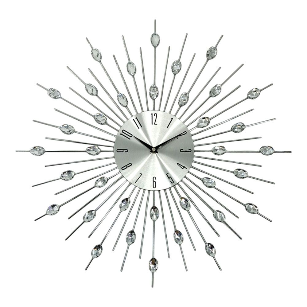 ΡΟΛΟΙ ΤΟΙΧΟΥ ΜΕΤΑΛΛΙΚΟ ΣΕ ΑΣΗΜΙ ΧΡΩΜΑ ΜΕ ΔΙΑΦΑΝΟΥΣ ΚΡΥΣΤΑΛΛΟΥΣ 56x56x4εκ. ANKOR