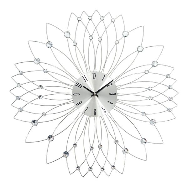 ΡΟΛΟΙ ΤΟΙΧΟΥ ΜΕΤΑΛΛΙΚΟ ΣΕ ΑΣΗΜΙ ΧΡΩΜΑ ΜΕ ΔΙΑΦΑΝΟΥΣ ΚΡΥΣΤΑΛΛΟΥΣ 60x60x4εκ. ANKOR