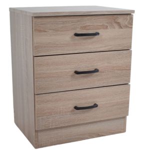 ΚΟΜΟΔΙΝΟ ΞΥΛΙΝΟ ΜΕ ΤΡΙΑ ΣΥΡΤΑΡΙΑ ΣΕ ΦΥΣΙΚΟ ΧΡΩΜΑ 48x38x60εκ. ANKOR