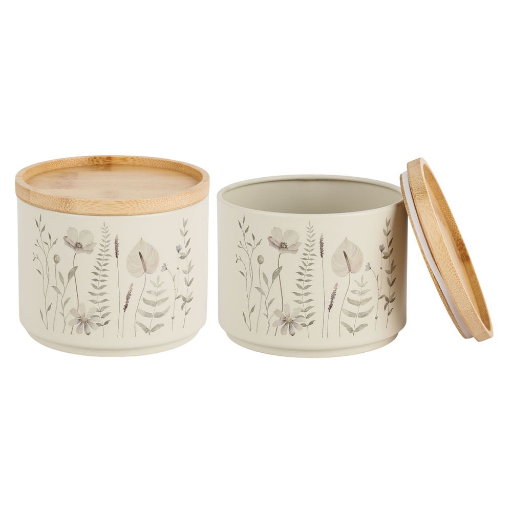 ΣΕΤ 2 ΜΕΤΑΛΛΙΚΑ ΒΑΖΑ ΣΕ ΜΠΕΖ ΧΡΩΜΑ ΜΕ ΜΠΑΜΠΟΥ ΚΑΠΑΚΙ ΚΑΙ ΣΧΕΔΙΟ ΛΟΥΛΟΥΔΙΑ11,3x11,3x9,6εκ. ANKOR