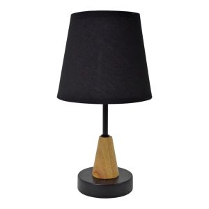 ΦΩΤΙΣΤΙΚΟ ΕΠΙΤΡΑΠΕΖΙΟ ΜΕΤΑΛΛΙΚΟ ΣΕ ΜΑΥΡΟ ΧΡΩΜΑ ΜΕ ΞΥΛΙΝΗ ΔΙΑΚΟΣΜΗΣΗ 16x16x30εκ. ANKOR