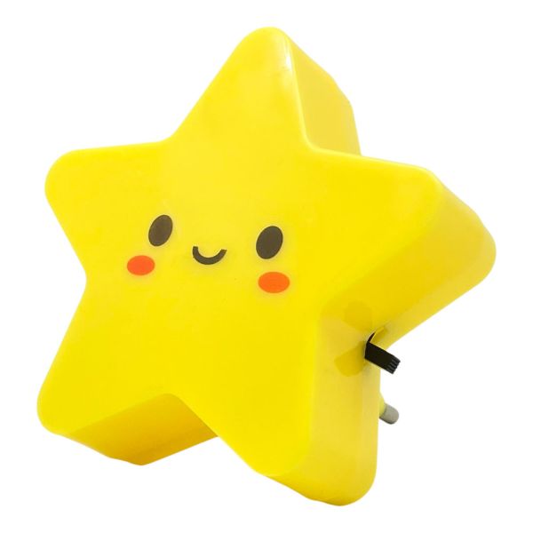 ΦΩΤΑΚΙ ΝΥΚΤΟΣ LED 0,2W ΜΕ ΔΙΑΚΟΠΤΗ ΣΕ ΣΧΗΜΑ ΑΣΤΕΡΙ ΚΙΤΡΙΝΟ 8x8x6εκ. ANKOR