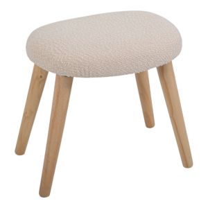 ΣΚΑΜΠΟ ΥΦΑΣΜΑΤΙΝΟ ΣΕ ΜΠΕΖ ΧΡΩΜΑ ΜΕ ΞΥΛΙΝΑ ΠΟΔΙΑ 40x30x40εκ. ANKOR