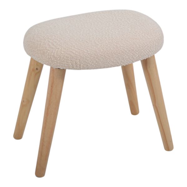 ΣΚΑΜΠΟ ΥΦΑΣΜΑΤΙΝΟ ΣΕ ΜΠΕΖ ΧΡΩΜΑ ΜΕ ΞΥΛΙΝΑ ΠΟΔΙΑ 40x30x40εκ. ANKOR