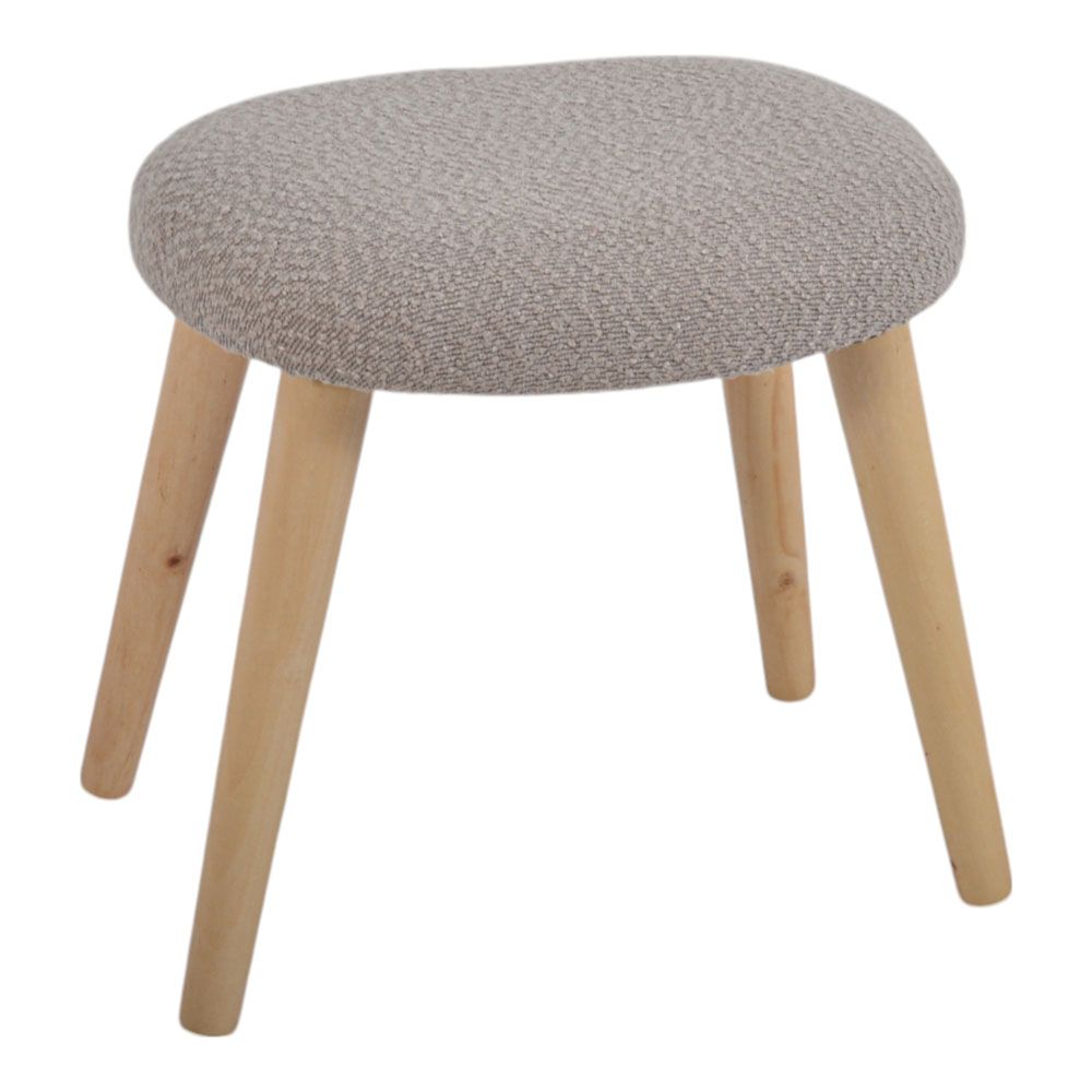 ΣΚΑΜΠΟ ΥΦΑΣΜΑΤΙΝΟ ΣΕ TAUPE ΧΡΩΜΑ ΜΕ ΞΥΛΙΝΑ ΠΟΔΙΑ 40x30x40εκ. ANKOR