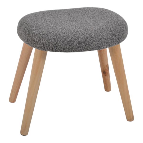 ΣΚΑΜΠΟ ΥΦΑΣΜΑΤΙΝΟ ΣΕ ΓΚΡΙ ΧΡΩΜΑ ΜΕ ΞΥΛΙΝΑ ΠΟΔΙΑ 40x30x40εκ. ANKOR