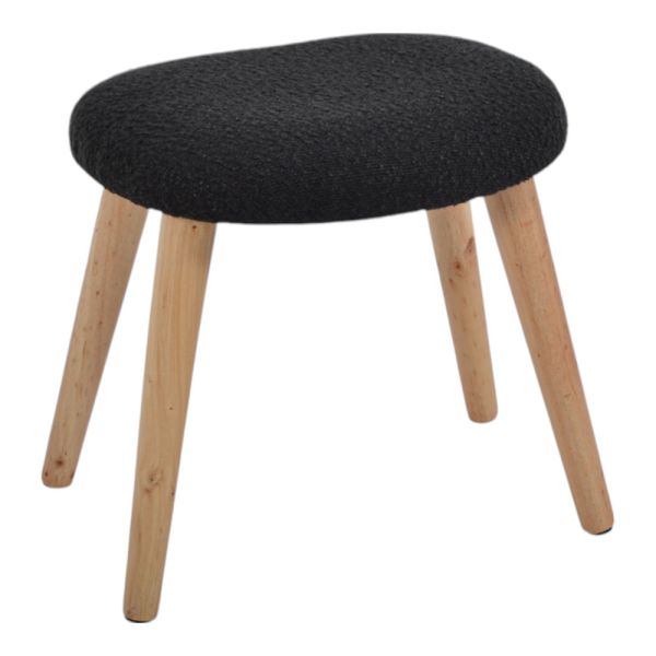 ΣΚΑΜΠΟ ΥΦΑΣΜΑΤΙΝΟ ΣΕ ΜΑΥΡΟ ΧΡΩΜΑ ΜΕ ΞΥΛΙΝΑ ΠΟΔΙΑ 40x30x40εκ. ANKOR