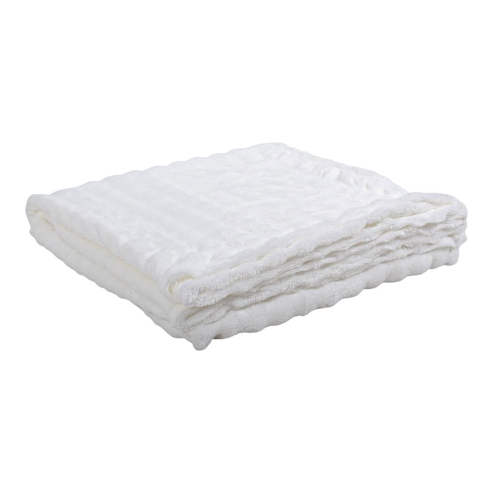 ΚΟΥΒΕΡΤΑ FLEECE ΜΕ ΒΕΛΟΥΔΙΝΗ ΥΦΗ ΣΕ ΑΣΠΡΟ ΧΡΩΜΑ 150x200εκ. ANKOR