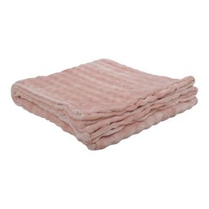ΚΟΥΒΕΡΤΑ FLEECE ΜΕ ΒΕΛΟΥΔΙΝΗ ΥΦΗ ΣΕ ΡΟΖ ΧΡΩΜΑ 150x200εκ. ANKOR