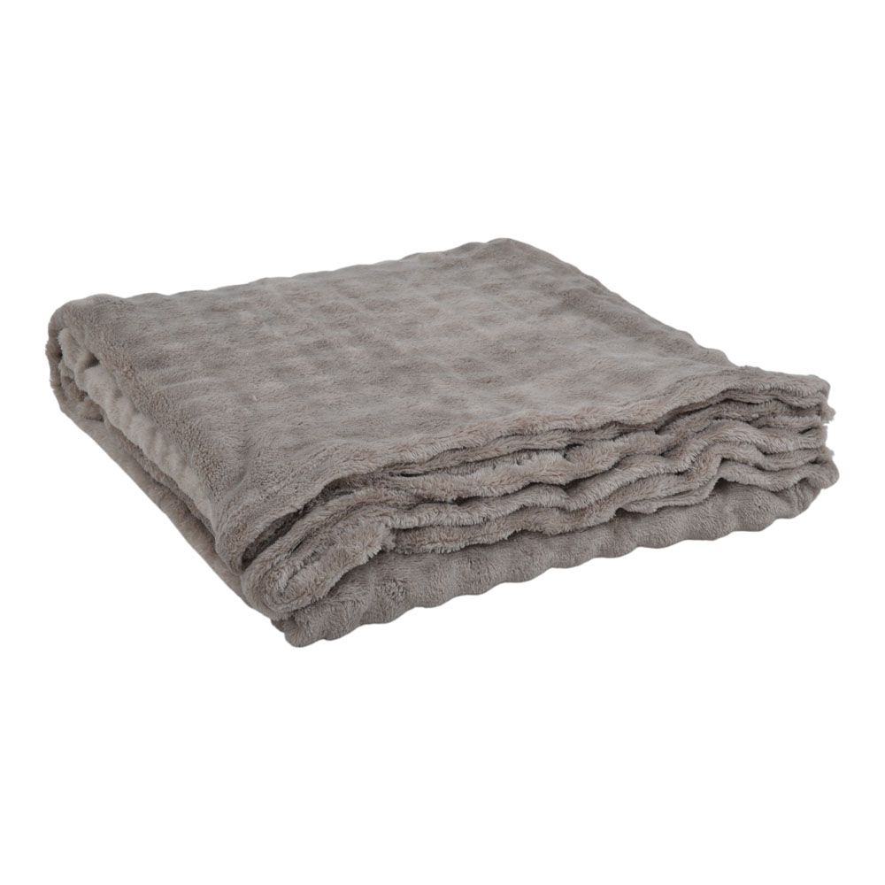 ΚΟΥΒΕΡΤΑ FLEECE ΜΕ ΒΕΛΟΥΔΙΝΗ ΥΦΗ ΣΕ TAUPE ΧΡΩΜΑ 200x220εκ. ANKOR