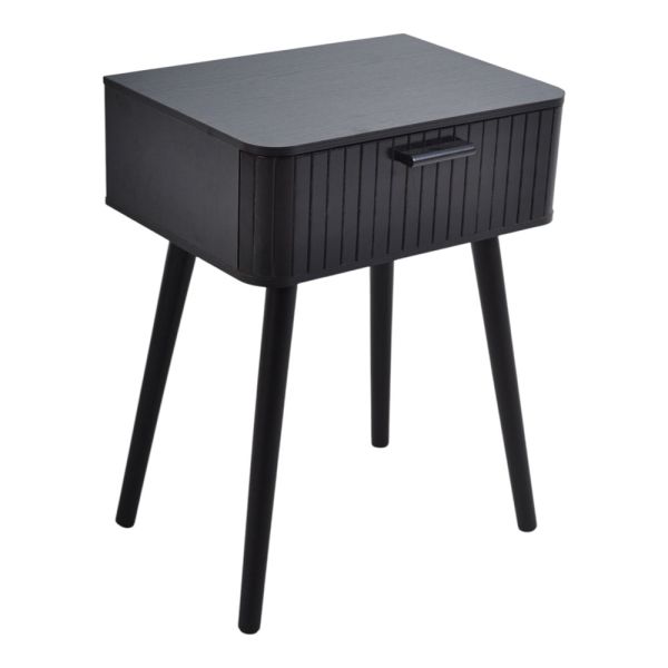 ΚΟΜΟΔΙΝΟ ΞΥΛΙΝΟ ΜΕ ΣΥΡΤΑΡΙ ΣΕ ΜΑΥΡΟ ΧΡΩΜΑ 40x29x52εκ. ANKOR