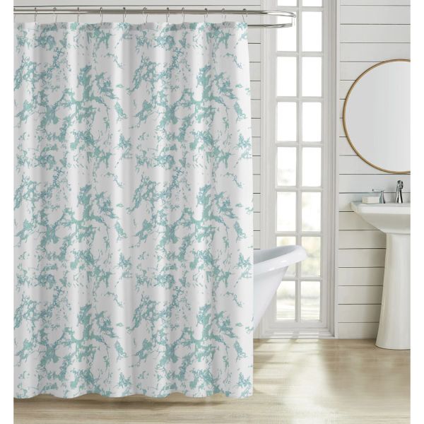 ΚΟΥΡΤΙΝΑ ΜΠΑΝΙΟΥ ΠΟΛΥΕΣΤΕΡΙΚΗ 180x200εκ 90gsm ΜΕ 12 ΚΡΙΚΟΥΣ ΕΦΕ ΜΑΡΜΑΡΟ ΣΕ ΤΥΡΚΟΥΑΖ ΧΡΩΜΑ ANKOR