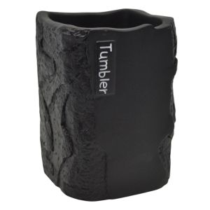 ΠΟΤΗΡΟΘΗΚΗ ΠΟΛΥΕΣΤΕΡΙΚΗ ΜΑΥΡΗ ΜΕ ΟΨΗ ΠΕΤΡΑΣ 7,7x7,7x10,8εκ.ANKOR