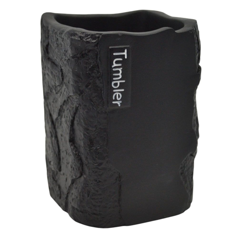 ΠΟΤΗΡΟΘΗΚΗ ΠΟΛΥΕΣΤΕΡΙΚΗ ΜΑΥΡΗ ΜΕ ΟΨΗ ΠΕΤΡΑΣ 7,7x7,7x10,8εκ.ANKOR