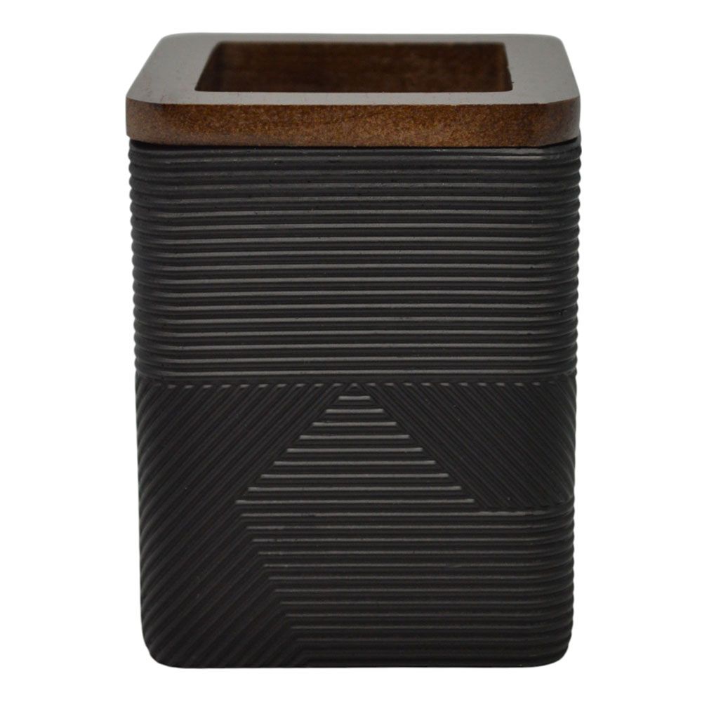 ΠΟΤΗΡΟΘΗΚΗ ΠΟΛΥΕΣΤΕΡΙΚΗ ΜΑΥΡΗ ΤΕΤΡΑΓΩΝΗ ΜΕ ΞΥΛΟ ΑΚΑΚΙΑΣ 8x8x10εκ.ANKOR