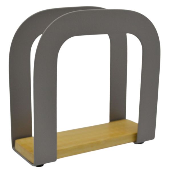 ΧΑΡΤΟΠΕΤΣΕΤΟΘΗΚΗ ΜΕΤΑΛΛΙΚΗ TAUPE ΜΕ ΜΠΑΜΠΟΥ ΒΑΣΗ 12x4,5x12εκ.ANKOR