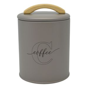 ΒΑΖΟ ΜΕΤΑΛΛΙΚΟ TAUPE ΜΕ ΞΥΛΙΝΗ ΛΑΒΗ Coffee 11x11x15εκ.ANKOR
