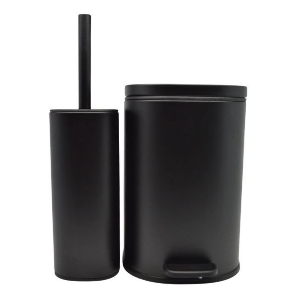 ΣΕΤ ΚΑΛΑΘΙ ΜΠΑΝΙΟΥ 5lt ANYDAY SOFT CLOSE ΚΑΙ ΠΙΓΚΑΛ ΒΟΥΡΤΣΑΚΙ FINGER PRINT PROOF ΜΑΥΡΟ ΜΑΤ ANKOR