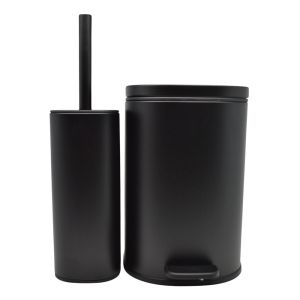 ΣΕΤ ΚΑΛΑΘΙ ΜΠΑΝΙΟΥ 5lt ANYDAY SOFT CLOSE ΚΑΙ ΠΙΓΚΑΛ ΒΟΥΡΤΣΑΚΙ FINGER PRINT PROOF ΜΑΥΡΟ ΜΑΤ ANKOR