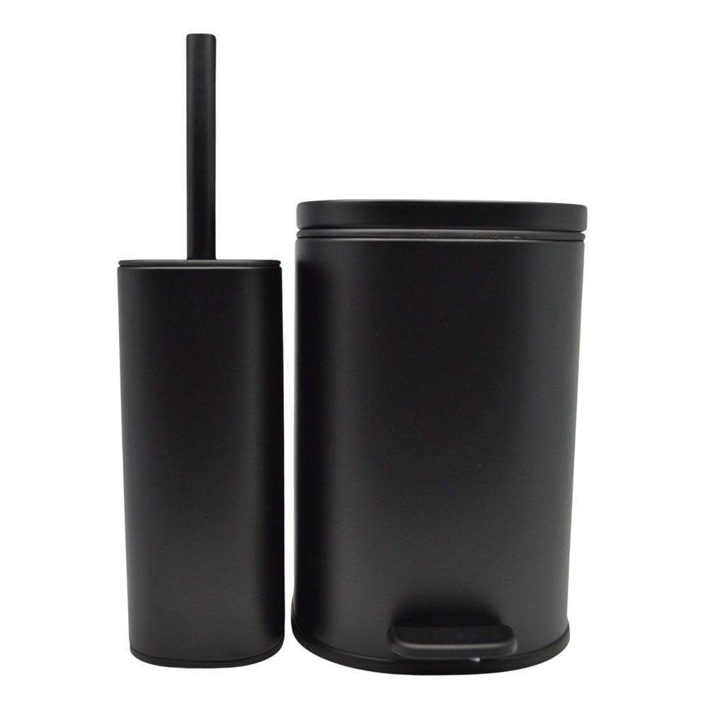 ΣΕΤ ΚΑΛΑΘΙ ΜΠΑΝΙΟΥ 5lt ANYDAY SOFT CLOSE ΚΑΙ ΠΙΓΚΑΛ ΒΟΥΡΤΣΑΚΙ FINGER PRINT PROOF ΜΑΥΡΟ ΜΑΤ ANKOR