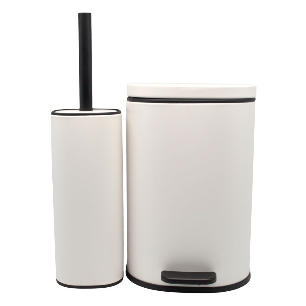 ΣΕΤ ΚΑΛΑΘΙ ΜΠΑΝΙΟΥ 5lt ANYDAY SOFT CLOSE ΚΑΙ ΠΙΓΚΑΛ ΒΟΥΡΤΣΑΚΙ FINGER PRINT PROOF ΑΣΠΡΟ ΜΑΤ ANKOR