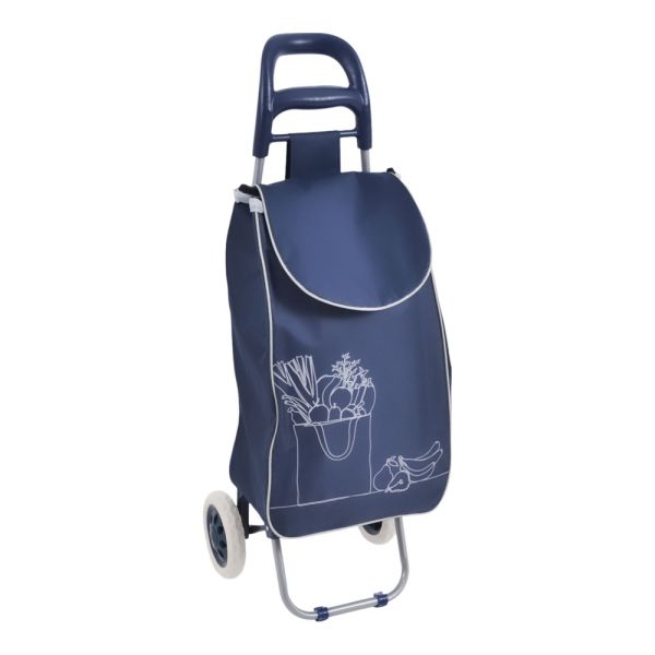 ΚΑΡΟΤΣΙ ΛΑΪΚΗΣ ΜΕΤΑΛΛΙΚΟ ΜΕ ΜΠΛΕ ΣΑΚΟ ΚΑΙ ΣΧΕΔΙΟ ΖΑΡΖΑΒΑΤΙΚΑ 35x27x94εκ. ANKOR