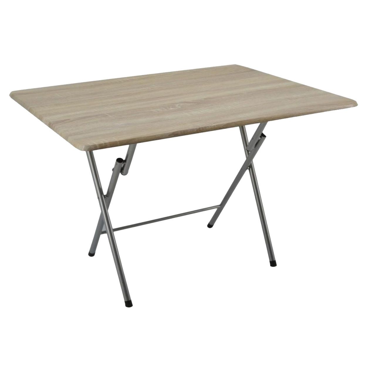 ΤΡΑΠΕΖΙ ΠΤΥΣΣΟΜΕΝΟ ΜΕΤΑΛΛΙΚΟ ΣΕ ΑΣΗΜΙ ΧΡΩΜΑ ΚΑΙ  ΞΥΛΟ ΣΕ ΦΥΣΙΚΟ ΧΡΩΜΑ 100x60x70εκ.ANKOR