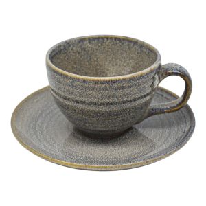 ΣΕΤ 6 ΦΛΥΤΖΑΝΙΑ ΚΑΦΕ  ΚΕΡΑΜΙΚΑ 160ml ΣΕ ΓΚΡΙ ΧΡΩΜΑ ANKOR