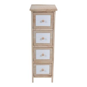 ΣΥΡΤΑΡΙΕΡΑ ΞΥΛΙΝΗ ΜΕ 4 ΣΥΡΤΑΡΙΑ ΣΕ ΦΥΣΙΚΟ ΚΑΙ ΑΣΠΡΟ ΧΡΩΜΑ 26x32x80εκ.ANKOR