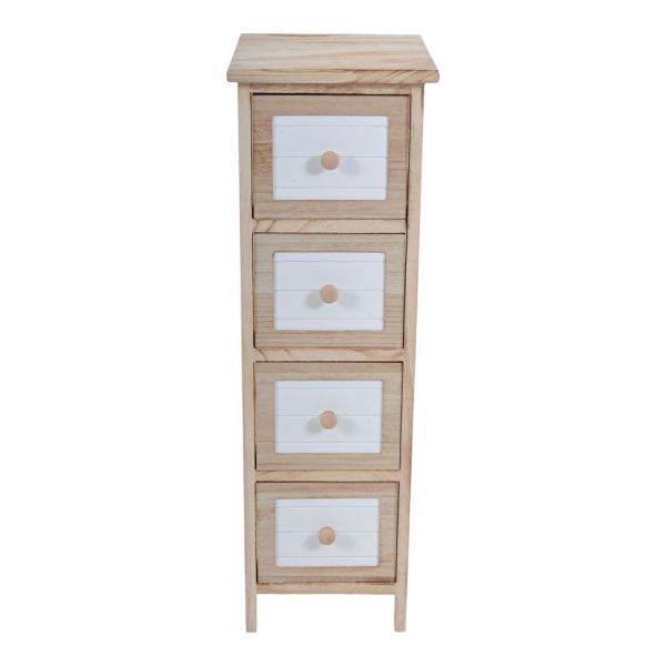 ΣΥΡΤΑΡΙΕΡΑ ΞΥΛΙΝΗ ΜΕ 4 ΣΥΡΤΑΡΙΑ ΣΕ ΦΥΣΙΚΟ ΚΑΙ ΑΣΠΡΟ ΧΡΩΜΑ 26x32x80εκ.ANKOR