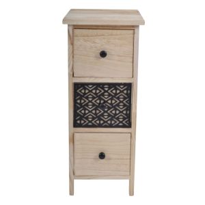 ΣΥΡΤΑΡΙΕΡΑ ΞΥΛΙΝΗ ΜΕ 3 ΣΥΡΤΑΡΙΑ ΣΕ ΦΥΣΙΚΟ ΧΡΩΜΑ ΚΑΙ ΓΕΩΜΕΤΡΙΚΟ ΜΑΥΡΟ ΜΟΤΙΒΟ 26x32x62εκ.ANKOR