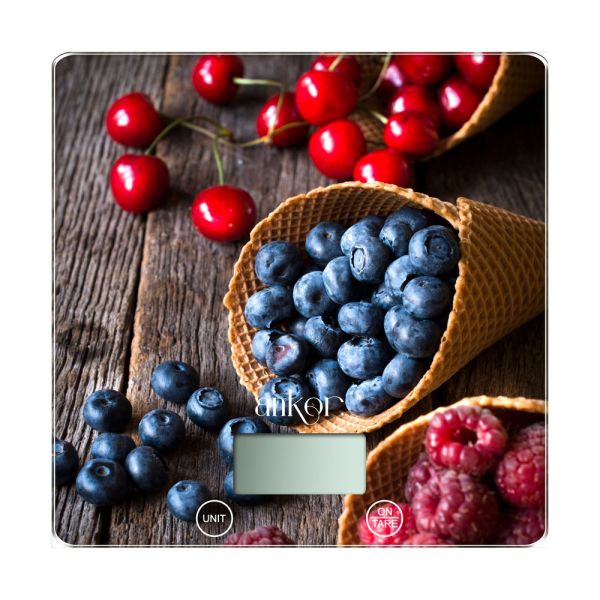 ΖΥΓΑΡΙΑ ΗΛΕΚΤΡΟΝΙΚΗ ΤΕΤΡΑΓΩΝΗ 15kg ΓΥΑΛΙΝΗ ΜΥΡΤΙΛΑ 21x21x2 εκ. ANKOR