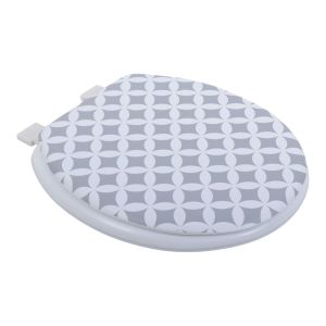 ΚΑΠΑΚΙ ΤΟΥΑΛΕΤΑΣ ΜΑΛΑΚΟ ΓΚΡΙ ΓΕΩΜΕΤΡΙΚΟ ΜΟΤΙΒΟ 26-36x39εκ. ANKOR