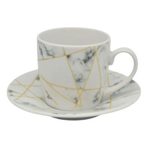 ΣΕΤ ΦΛΥΤΖΑΝΙΑ ΚΑΦΕ ΠΟΡΣΕΛΑΝΙΝΑ 110ml ΑΣΠΡΟ ΜΑΡΜΑΡΟ ANKOR