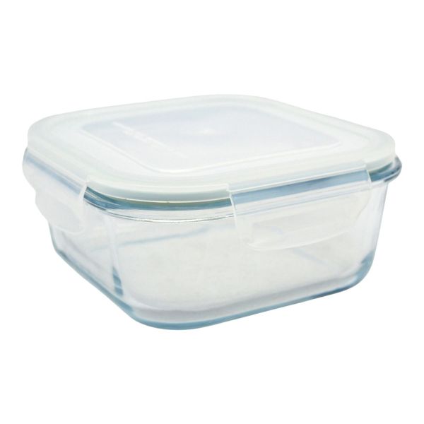 ΦΑΓΗΤΟΔΟΧΕΙΟ ΤΕΤΡΑΓΩΝΟ ΑΠΟ ΠΥΡΑΝΤΟΧΟ ΓΥΑΛΙ ΜΕ ΠΛΑΣΤΙΚΟ ΚΑΠΑΚΙ 0,75lt ANKOR