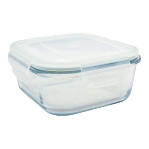 ΦΑΓΗΤΟΔΟΧΕΙΟ ΤΕΤΡΑΓΩΝΟ ΑΠΟ ΠΥΡΑΝΤΟΧΟ ΓΥΑΛΙ ΜΕ ΠΛΑΣΤΙΚΟ ΚΑΠΑΚΙ 0,75lt ANKOR