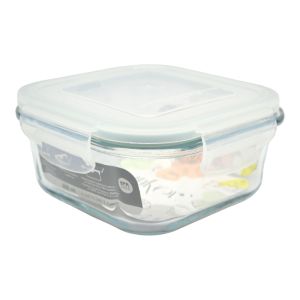 ΦΑΓΗΤΟΔΟΧΕΙΟ ΤΕΤΡΑΓΩΝΟ ΑΠΟ ΠΥΡΑΝΤΟΧΟ ΓΥΑΛΙ ΜΕ ΠΛΑΣΤΙΚΟ ΚΑΠΑΚΙ 0,45lt ANKOR