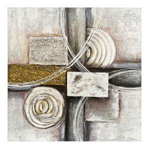 ΠΙΝΑΚΑΣ ΕΛΑΙΟΓΡΑΦΙΑ ΣΕ ΤΥΠΩΜΕΝΟ ΚΑΜΒΑ ΜΕ ΓΕΩΜΕΤΡΙΚΟ ΣΧΕΔΙΟ 80x80εκ. ANKOR