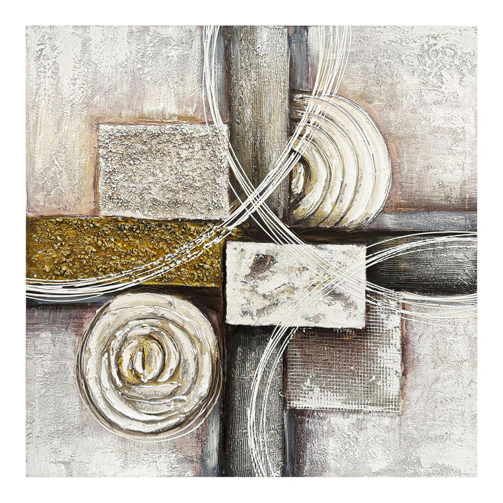 ΠΙΝΑΚΑΣ ΕΛΑΙΟΓΡΑΦΙΑ ΣΕ ΤΥΠΩΜΕΝΟ ΚΑΜΒΑ ΜΕ ΓΕΩΜΕΤΡΙΚΟ ΣΧΕΔΙΟ 80x80εκ. ANKOR