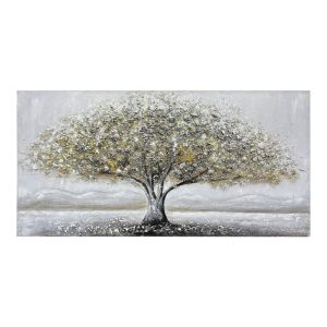 ΠΙΝΑΚΑΣ ΕΛΑΙΟΓΡΑΦΙΑ ΣΕ ΤΥΠΩΜΕΝΟ ΚΑΜΒΑ ΜΕ ΣΧΕΔΙΟ ΔΕΝΤΡΟ ΚΑΙ ΧΡΥΣΕΣ ΛΕΠΤΟΜΕΡΕΙΕΣ120x60εκ. ANKOR