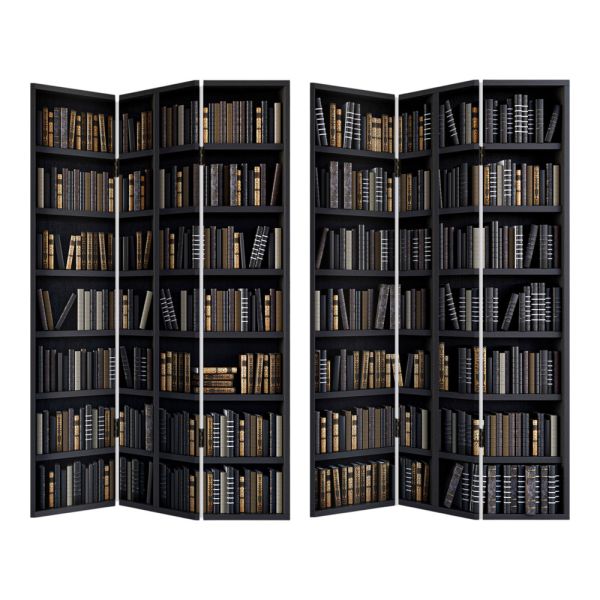 ΠΑΡΑΒΑΝ ΤΡΙΠΛΟ ΣΕ ΤΥΠΩΜΕΝΟ ΚΑΜΒΑ ΜΕ ΜΑΥΡΗ ΒΙΒΛΙΟΘΗΚΗ 180x120x2,5εκ.ANKOR