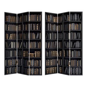 ΠΑΡΑΒΑΝ ΤΡΙΠΛΟ ΣΕ ΤΥΠΩΜΕΝΟ ΚΑΜΒΑ ΜΕ ΜΑΥΡΗ ΒΙΒΛΙΟΘΗΚΗ 180x120x2,5εκ.ANKOR