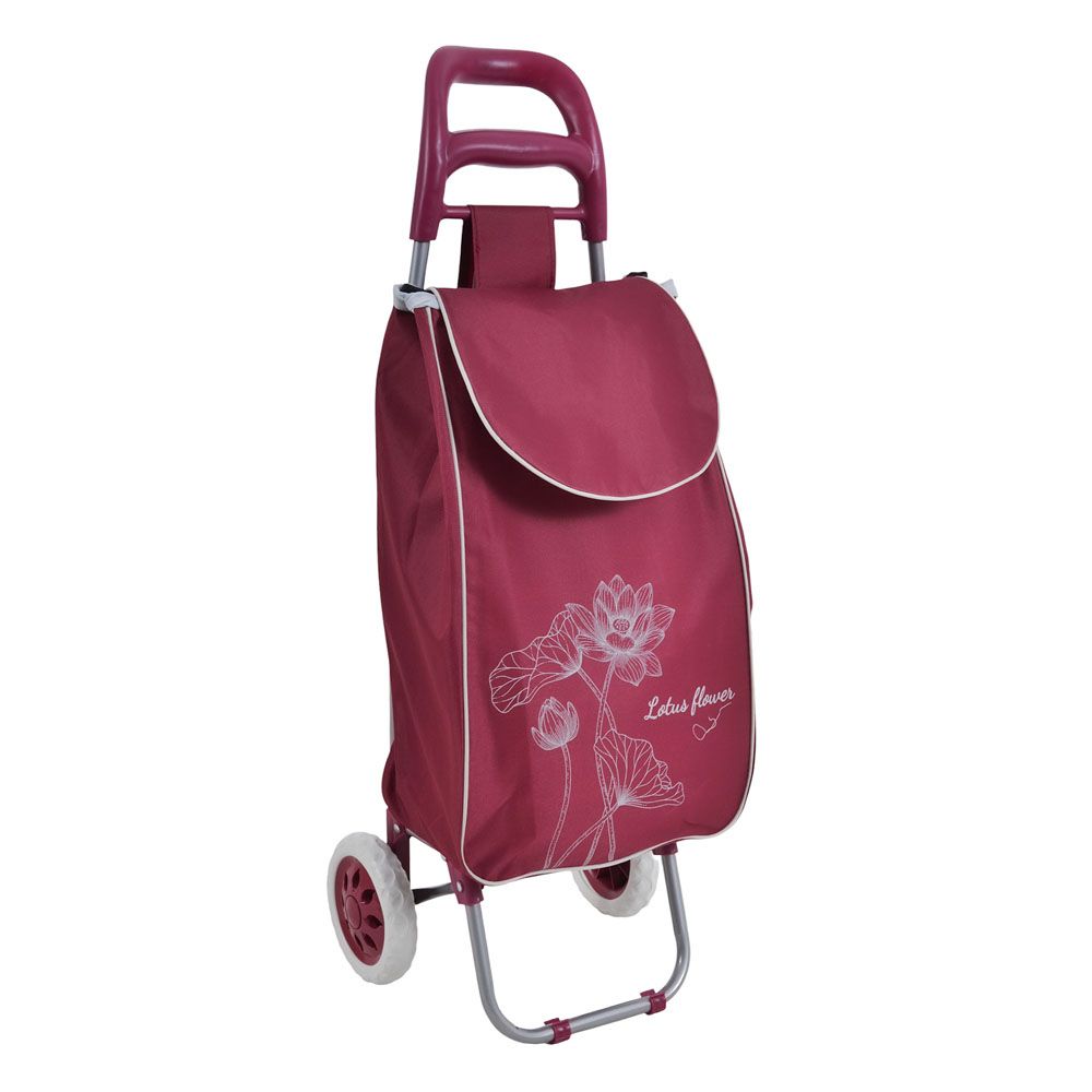 ΚΑΡΟΤΣΙ ΛΑΪΚΗΣ ΜΕΤΑΛΛΙΚΟ ΜΕ ΜΠΟΡΝΤΟ ΣΑΚΟ ΚΑΙ ΣΧΕΔΙΟ ΛΩΤΟΥΣ 35x27x94εκ. ANKOR