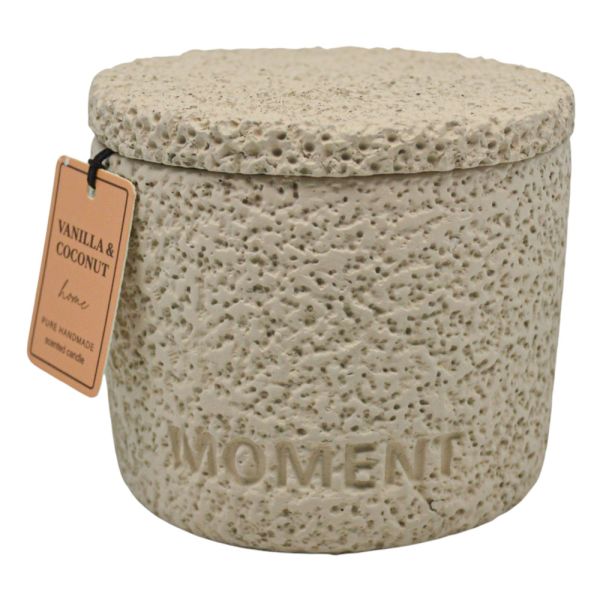 ΑΡΩΜΑΤΙΚΟ ΚΕΡΙ VANILLA & COCONUT ΣΕ ΤΣΙΜΕΝΤΕΝΙΟ ΔΟΧΕΙΟ ΜΕ ΚΑΠΑΚΙ 8,8x8,8x8,4εκ. ANKOR