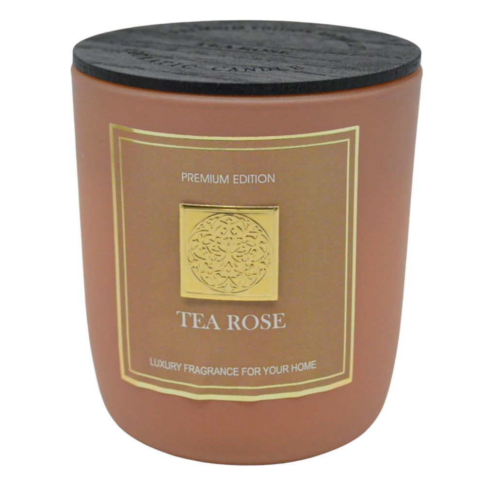 ΑΡΩΜΑΤΙΚΟ ΚΕΡΙ TEA ROSE ΣΕ ΓΥΑΛΙΝΟ ΔΟΧΕΙΟ ΜΕ ΚΑΠΑΚΙ 8x8x9εκ. ANKOR