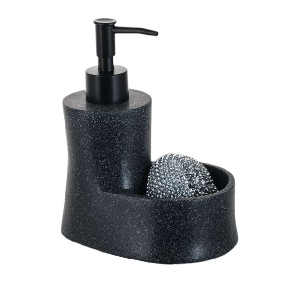 DISPENSER ΚΟΥΖΙΝΑΣ ΠΟΛΥΕΣΤΕΡΙΚΟ ΜΕ ΘΗΚΗ ΓΙΑ ΣΦΟΥΓΓΑΡΙ ΜΠΕΖ ΜΕ ΟΨΗ ΠΕΤΡΑΣ 14,5x10x17,5εκ.ANKOR