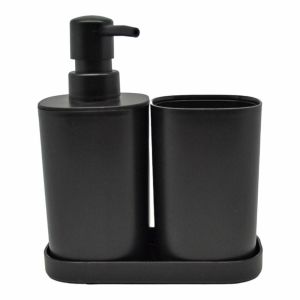 ΣΕΤ ΑΞΕΣΟΥΑΡ ΜΠΑΝΙΟΥ ΠΛΑΣΤΙΚΟ 3 ΤΕΜΑΧΙΩΝ ΣΕ ΜΑΥΡΟ ΜΑΤ ΧΡΩΜΑ ANKOR