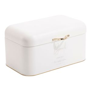 ΨΩΜΙΕΡΑ ΜΕΤΑΛΛΙΚΗ ΛΕΥΚΗ ΜΕ ΧΡΥΣΕΣ ΛΕΠΤΟΜΕΡΕΙΕΣ Bread 30x18x16εκ. ANKOR