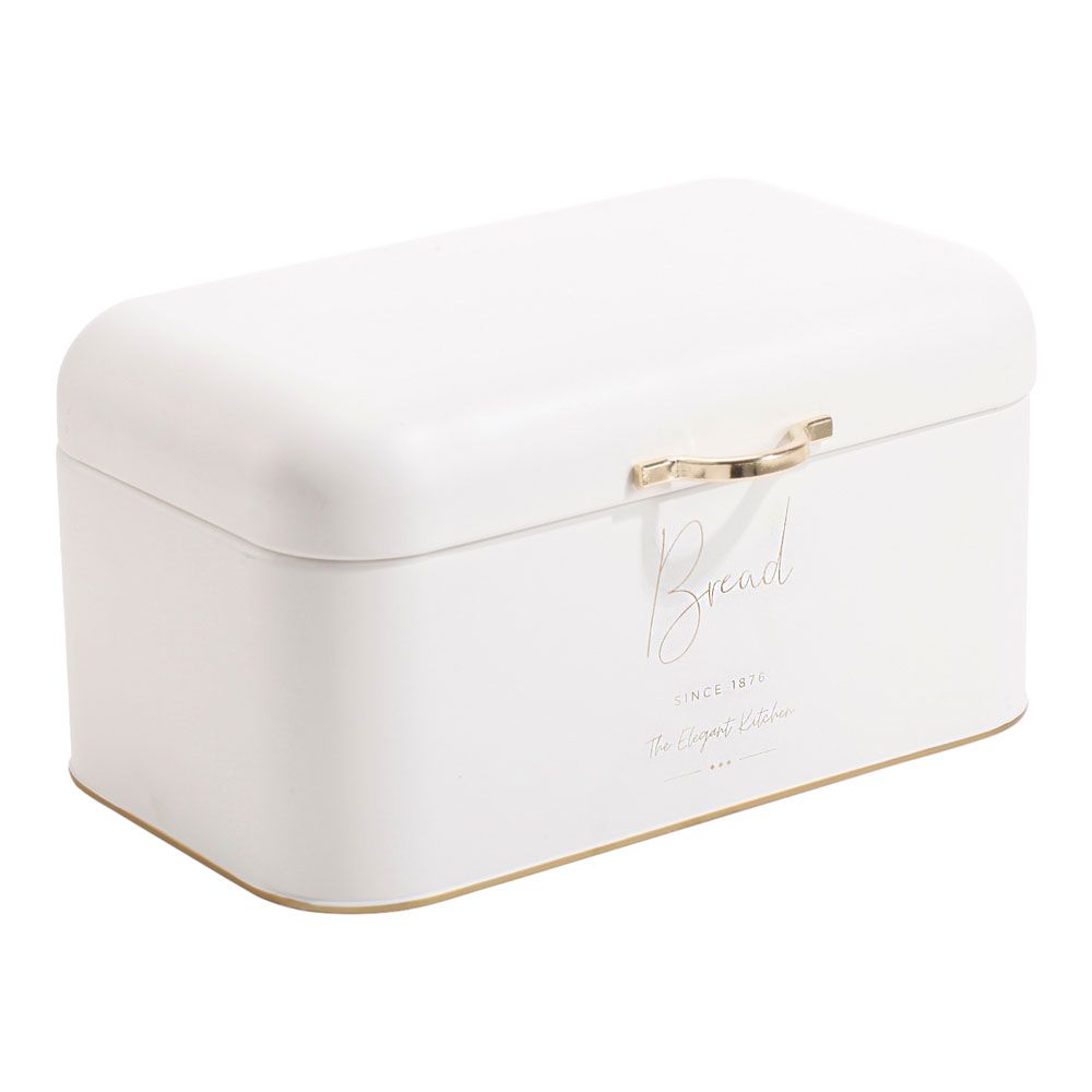 ΨΩΜΙΕΡΑ ΜΕΤΑΛΛΙΚΗ ΛΕΥΚΗ ΜΕ ΧΡΥΣΕΣ ΛΕΠΤΟΜΕΡΕΙΕΣ Bread 30x18x16εκ. ANKOR