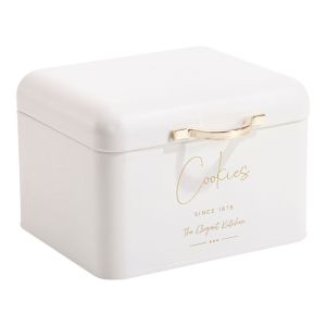 ΜΠΙΣΚΟΤΙΕΡΑ ΜΕΤΑΛΛΙΚΗ ΛΕΥΚΗ ΜΕ ΧΡΥΣΕΣ ΛΕΠΤΟΜΕΡΕΙΕΣ Cookies 18x15,x13εκ. ANKOR